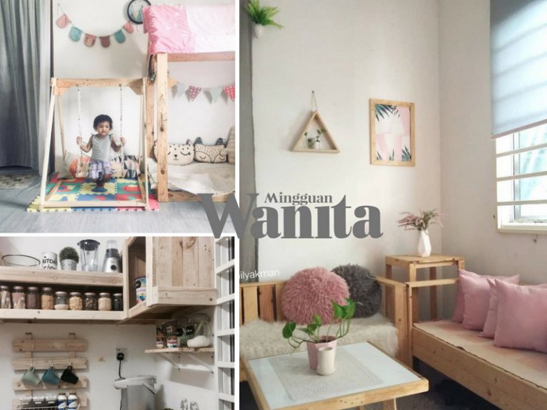 Idea Deko Bajet Suami Isteri Kreatif, Yang Mana 90 Peratus Perabot Buat Sendiri Guna Kayu Palet