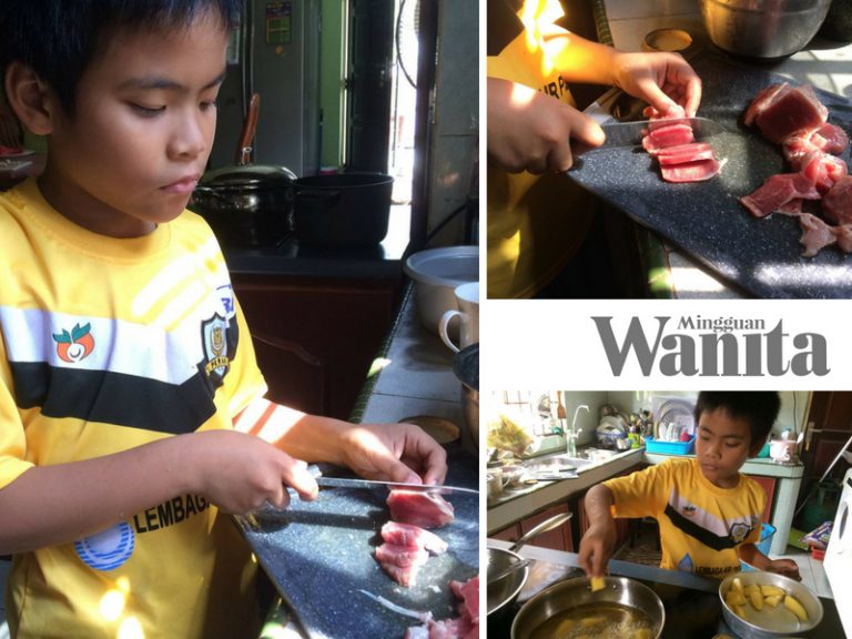“Hafiz Pandai Dah Potong Daging Melintang Jaluran, Lembut Bila Dimasak’ Ibu Jadi Mudah Bila Anak Lelaki Cekap Di Dapur