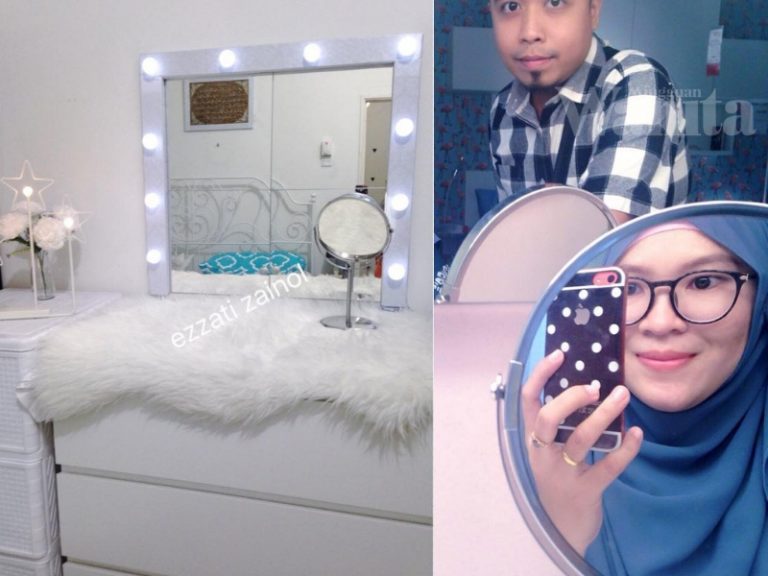 Nak Beli Siap Tak Mampu, Buat DIY Vanity Mirror Guna Kos Paling Bajet