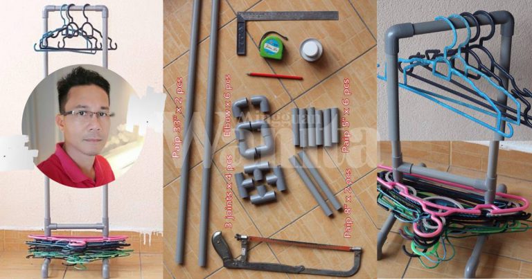 DIY Rak Simpan Penyangkut Baju Mudah & Murah, Modal RM20!