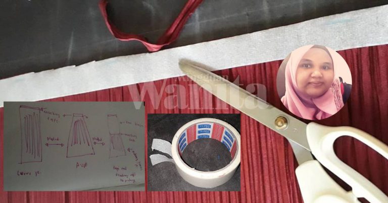 Gunting Kain Pleated Lekat Masking Tape Dulu, Tak Perlu Jahit Jelujur!
