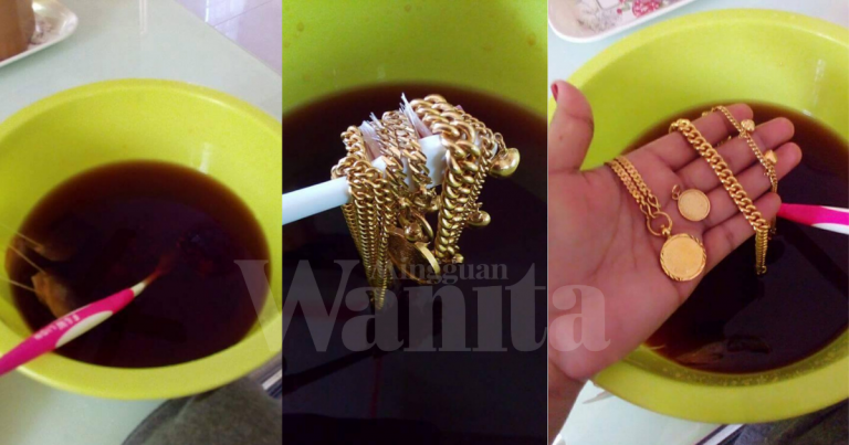 Cuci Barang Kemas Rendam Dalam Teh Pekat, Berkilat Macam Baru Beli!