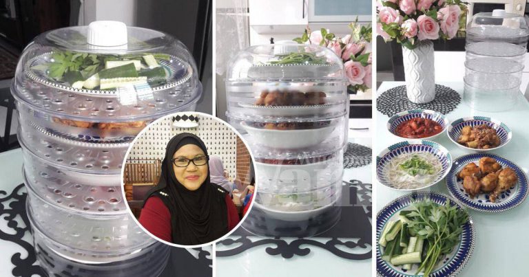 Anak Bujang Hadiahkan Tudung Saji Moden Bertingkat, Meja Bertukar Kemas Tersusun