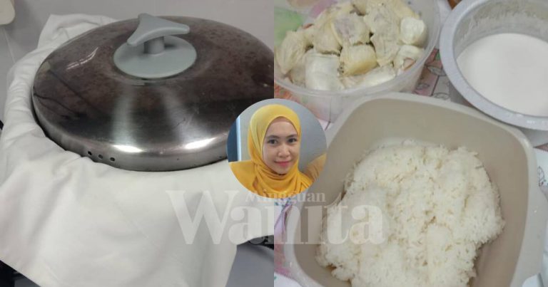 Tak Payah Kukus, Tanak Pulut Dalam Rice Cooker LAPIK Penutup Periuk Guna Kain!