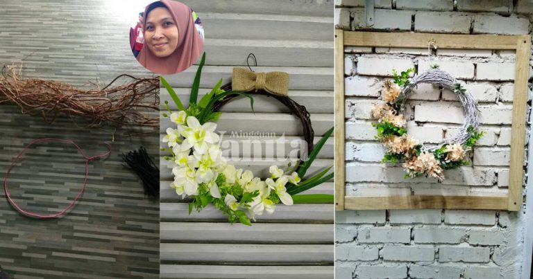 DIY Hiasan Karangan Bunga Guna Bahan Terpakai Saja. Cantik!
