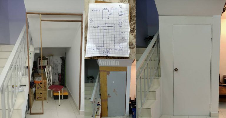 DIY Stor Bawah Tangga, Manfaat Ruang Guna Saki Baki Kayu Terpakai!