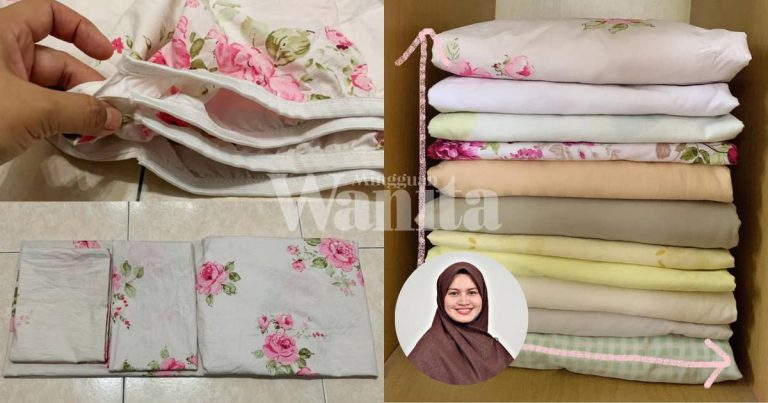 Kongsi Cara Lipat Cadar ‘Fitted’ Yang Betul, Elok Tersusun, Mak Mentua Pun Suka!