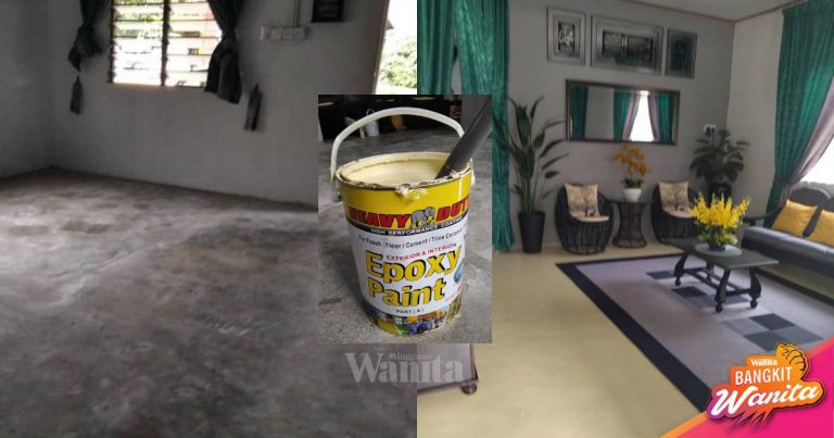 Selalu Tukar Tikar Getah, Cat Lantai Guna ‘Epoxy Paint’ Lawa Bersinar Macam Mozek!