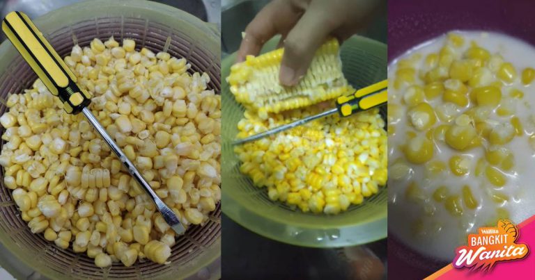 Cara MUDAH Leraikan Jagung Guna Skru Driver, Elok Cantik Sebutir-Sebutir!