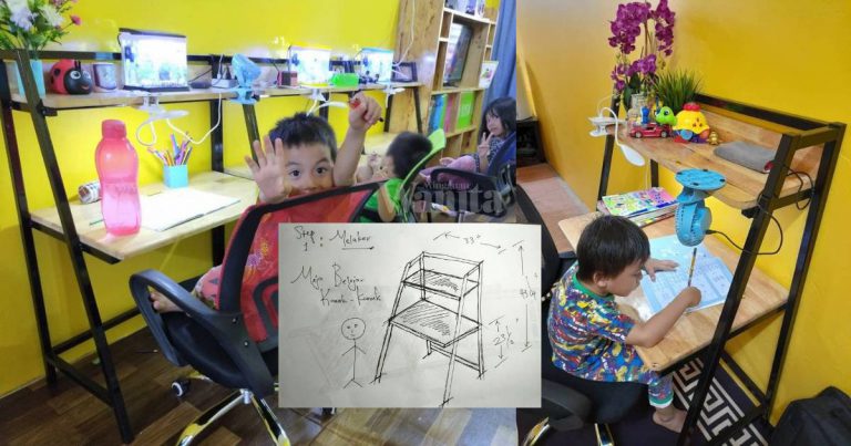 Musim PdPR, Ini Caranya Ayah DIY Meja Belajar Anak Supaya Selesa!