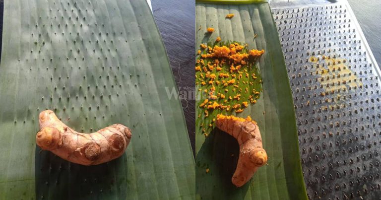 Elak KUNYIT Melekat Tinggalkan Kesan Kekuningan Pada Pemarut, Lapik Daun Pisang!