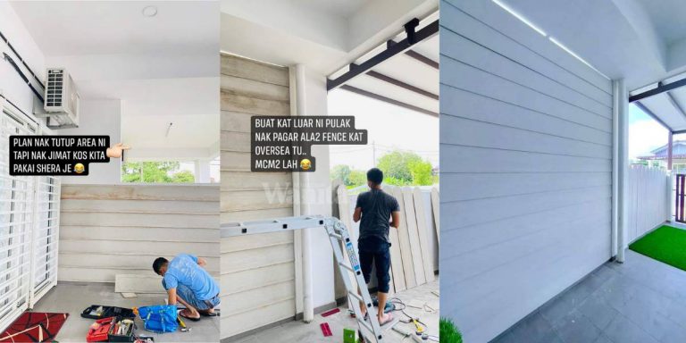 Nak CANTIK & JIMAT KOS, Tutup Dinding Porch Kereta Guna ‘Shera Plank’!
