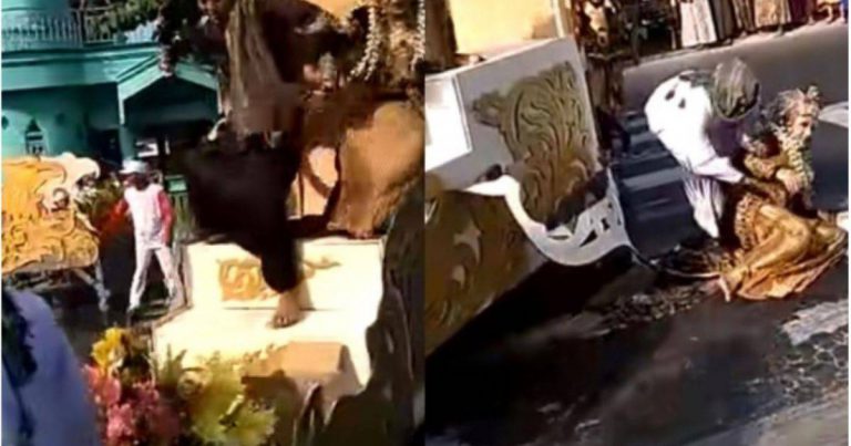 “Pengantin DiArak Penuh Adat.” Isteri Jatuh Tandu, Suami Leka Rakam Video