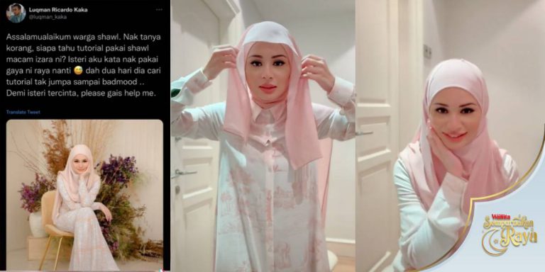Izara Aishah Lembut Hati Tunaikan Permintaan, Ajar Tutorial Pakai ‘Shawl’ Raya