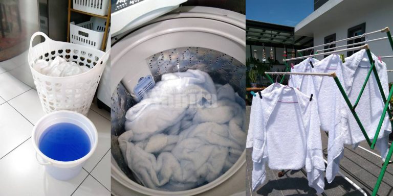 Cuci TUALA Putih Bersih Berseri, Guna NILA Jangan Letak Pelembut Kain!