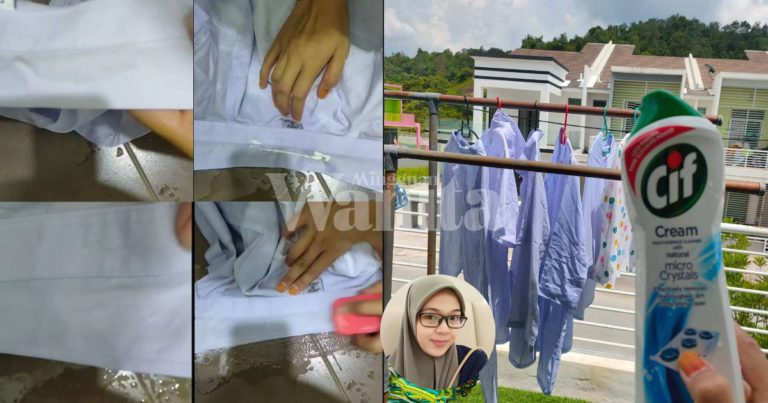 Cara Mudah Bersihkan ‘Daki’ Baju Sekolah, Guna CIF, Sapu, Gosok Saja, Hilang Kotoran!