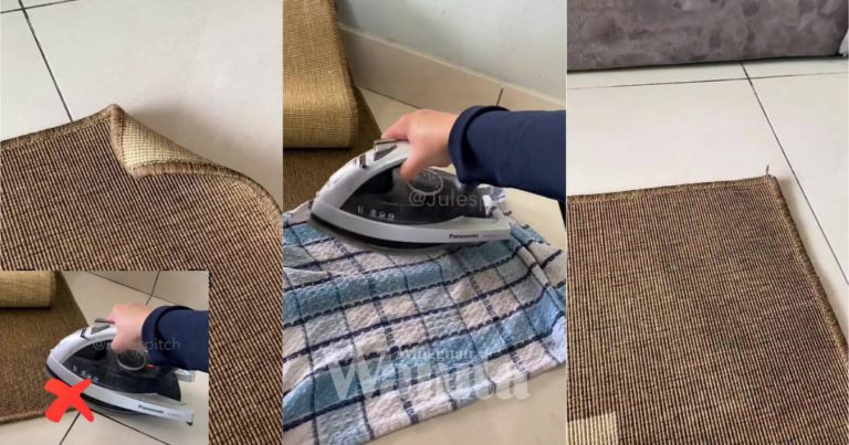 Tip Luruskan Karpet ‘TERKEPAK’ Bahagian Hujung, Gosok Dengan Tuala Lembap