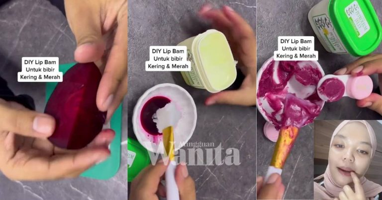 DIY Lip Balm ‘Beetroot’, Sapu 3 Kali Sehari, Bibir Kering, Gelap Kembali Merah Semulajadi
