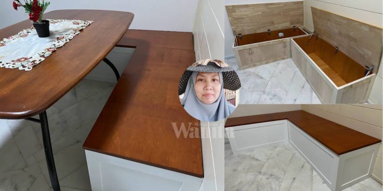 DIY ‘Storage Bench’ Meja Makan, Mudah Sangat Macam Buat Kotak, Dalam Boleh Simpan Macam-Macam!