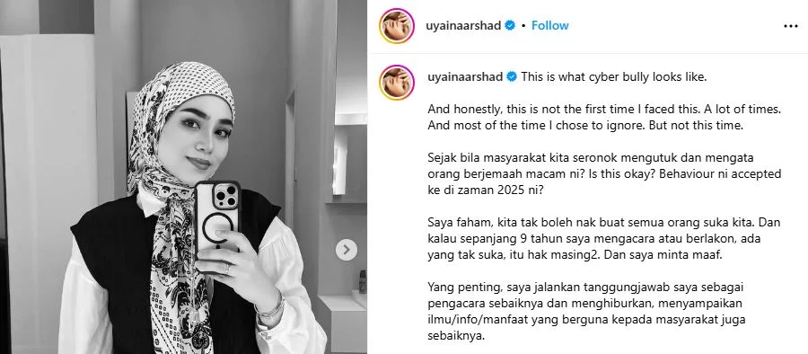 Zulin Aziz Sokong Tindakan Uyaina “Jangan Biar Orang Mengumpat, Fitnah Secara Terang Terangan”