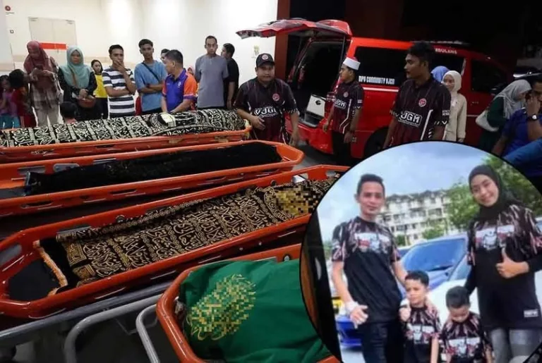 Ibu Cedera Parah Tatap Jenazah Suami & Dua Anak Buat Kali Terakhir