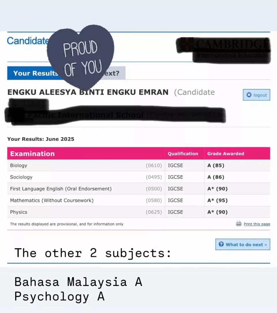 Engku Emran Bangga Aleesya Cemerlang IGCSE -“Tahniah 7A Anak Ayah, 11 Tahun Teman Ulang Kaji & Kelas Tambahan”