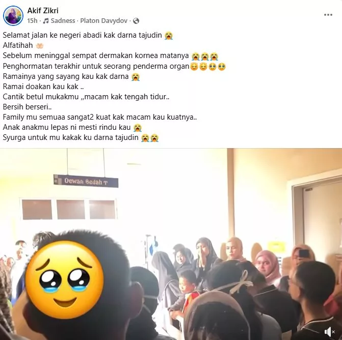 Maut Dilanggar Pemandu Mabuk, Keluarga Penuhi Hasrat Arwah Darna Derma Kornea Mata, Izin Pihak Hospital Buat Pembedahan