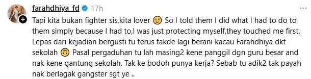 Faradhiya Kongsi Pernah Dibuli Zaman Sekolah “Nama Diconteng Di Dinding Tandas, Makmal Serta Dapat Surat Ugutan”