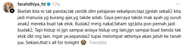 Faradhiya Kongsi Pernah Dibuli Zaman Sekolah “Nama Diconteng Di Dinding Tandas, Makmal Serta Dapat Surat Ugutan”