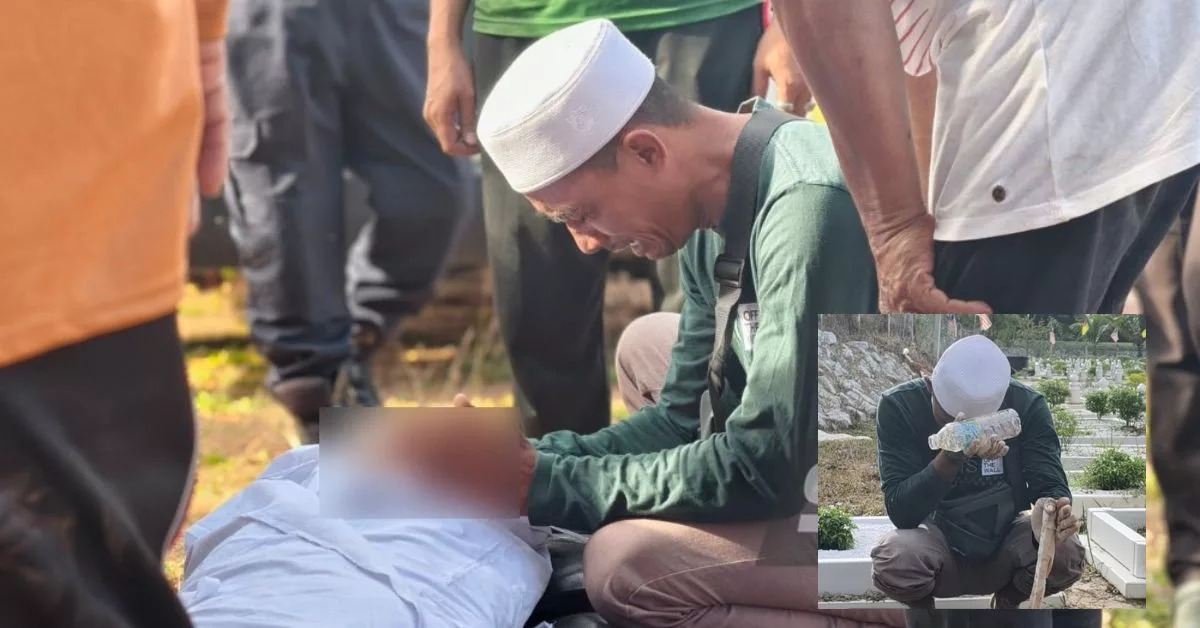 Lelaki Menangis Di Kubur Dua Beradik Lemas - "Pakcik Minta Maaf Tak Dapat Selamatkan"