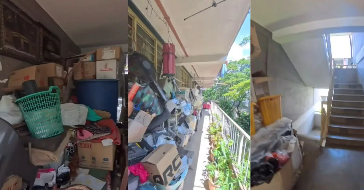 Penghuni Flat ‘Hoarder’ Penuhkan Barang-Barang Sepanjang Koridor Sampai Ke Tangga