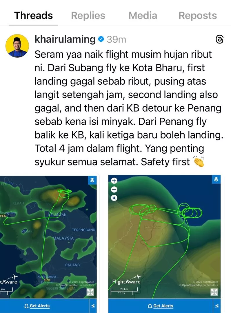 “Seram Naik Flight Musim Hujan Ribut, Tiga Kali Cuba Baru Boleh Landing” – Khairul Aming Kongsi Pengalaman Cemas