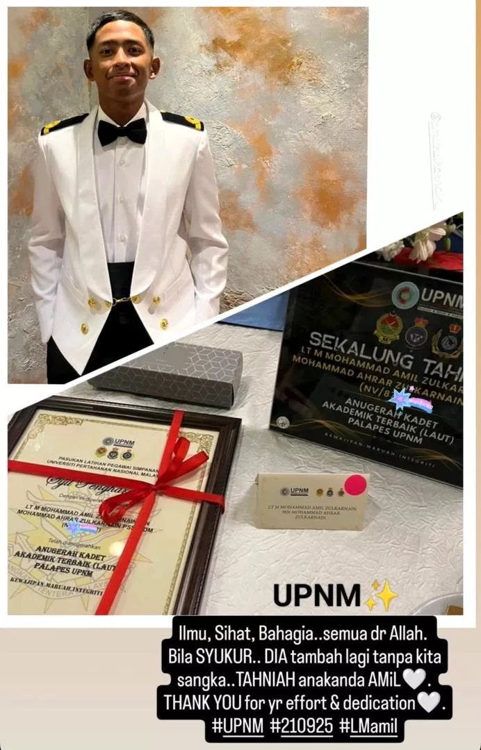 Azian Mazwan Sapuan Terharu, Anak Lelaki Bergelar Leftenan Muda Angkatan Tentera Malaysia