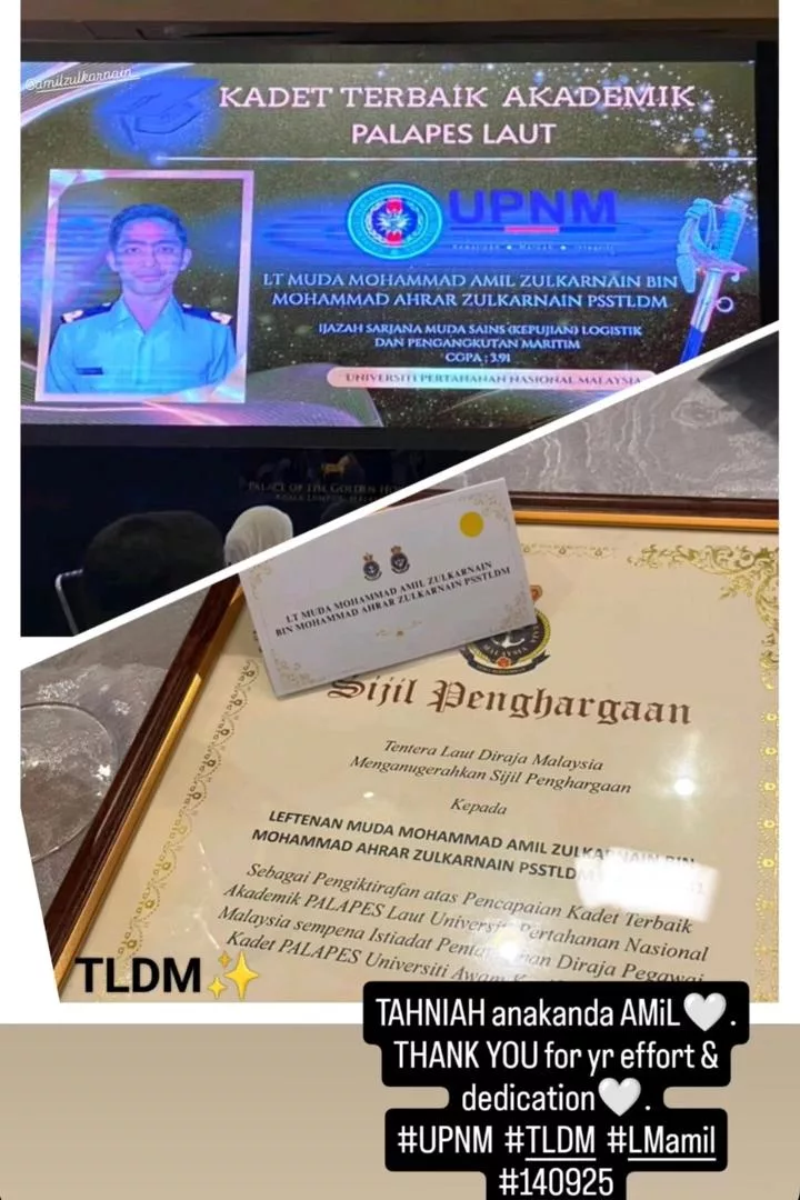 Azian Mazwan Sapuan Terharu, Anak Lelaki Bergelar Leftenan Muda Angkatan Tentera Malaysia