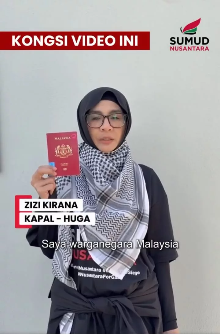 Zizi Kirana  Ditahan Tentera Zionis, Aktivis Terkenal Greta Thunberg Juga Ditangkap Dalam Misi Global Sumud Flotilla