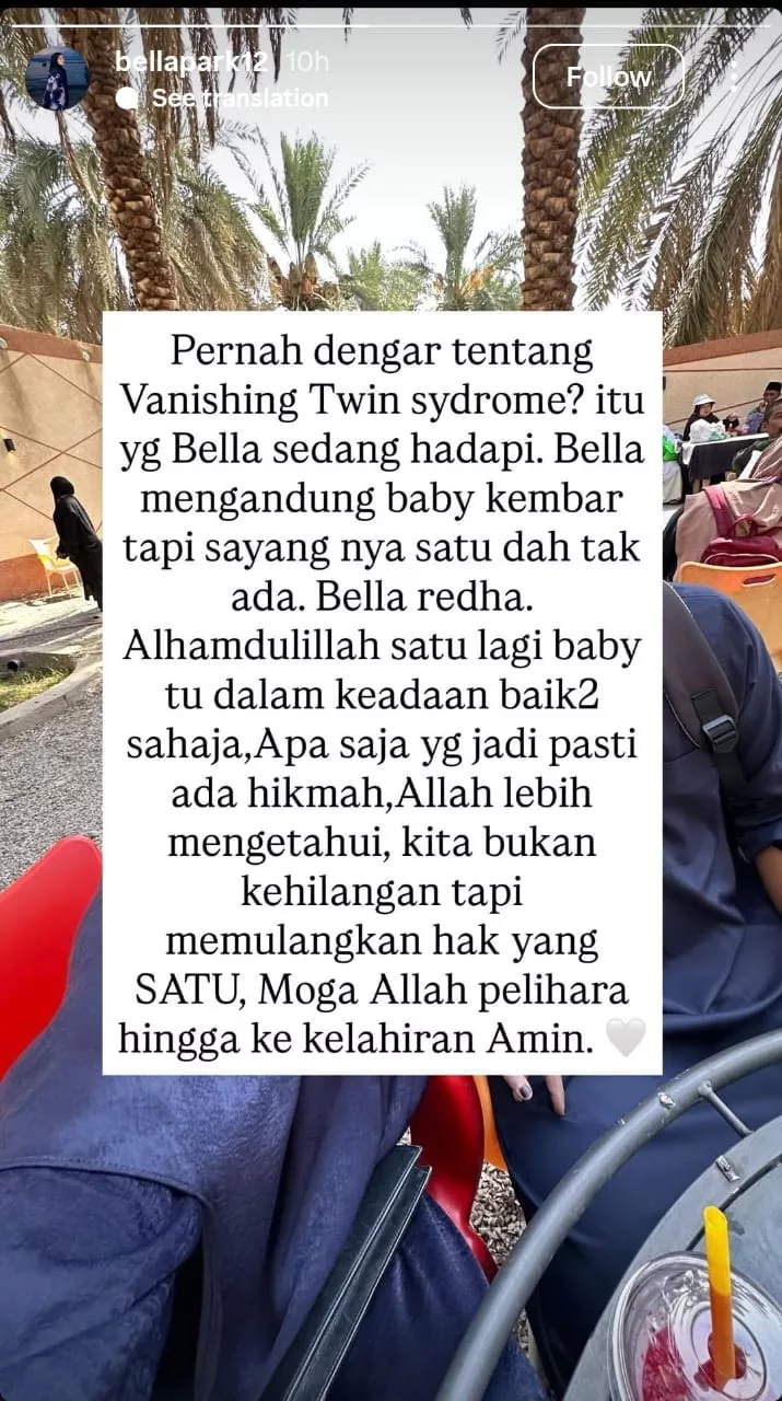 Bella Park Reda Hadapi Vanishing Twin Syndrome, Syukur Masih Diberi Rezeki Zuriat