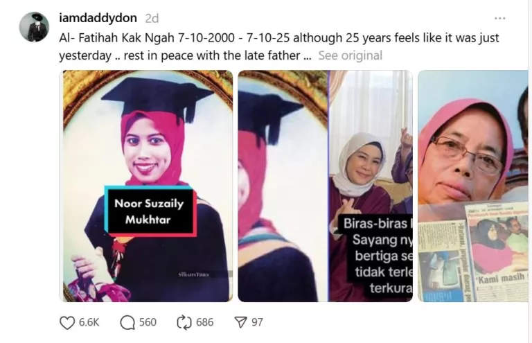 25 Tahun Tragedi Noor Suzaily: Luka Keluarga Masih Berdarah Walau Keadilan Telah Ditegakkan