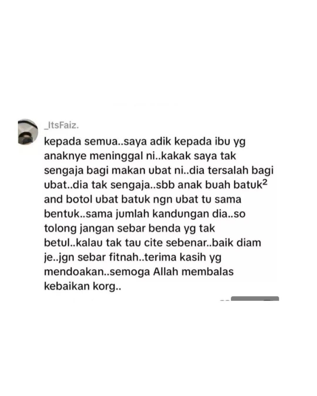 “Kakak Ingatkan Tu Ubat Batuk Tapi Rupanya Methadone, Kesemua Anaknya Batuk & Dia Tak Sengaja – Adik