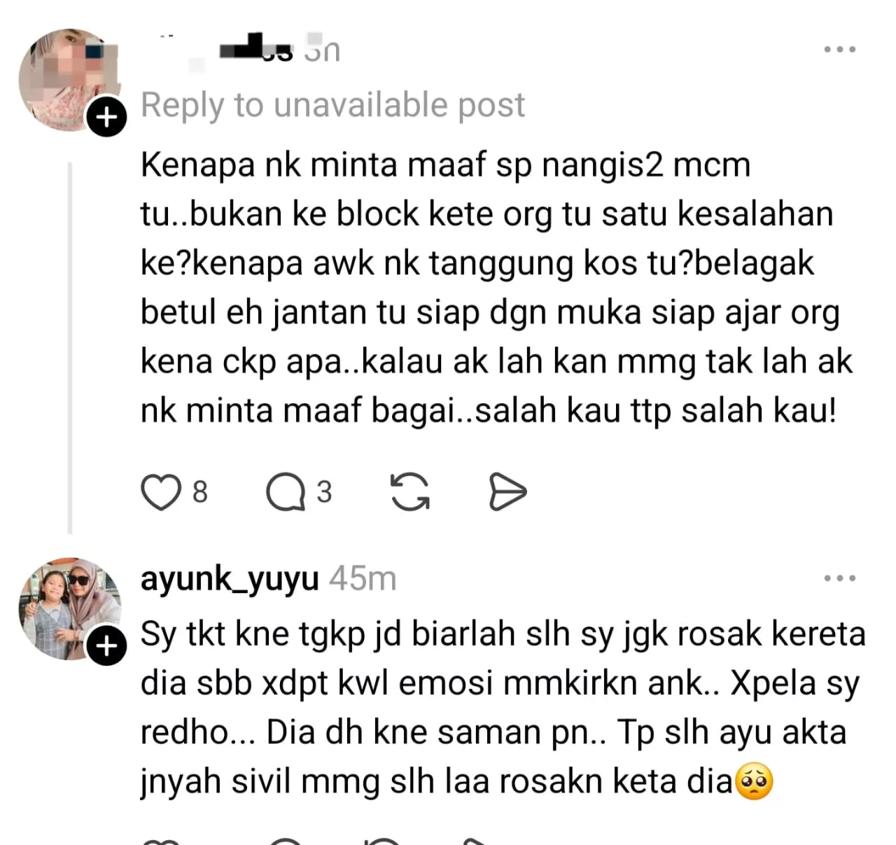 Kereta Kena Halang Lebih Sejam Dengan Warga Asing, Wanita Tampil Minta Maaf Kerana Rosakkan Kereta & Ikut Emosi
