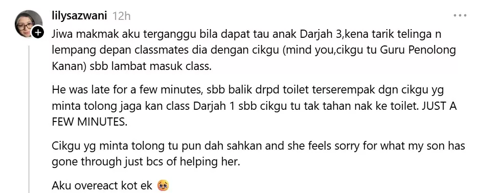 Ibu Sedih Anak Ditampar Depan Murid Lain, Cuba Bertenang Sebelum Ambil Tindakan 6 Ibu Sedih Anak Ditampar Depan Murid Lain, Cuba Bertenang Sebelum Ambil Tindakan