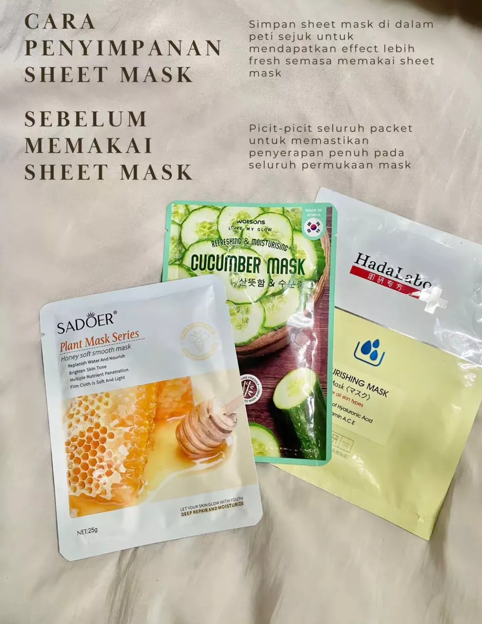 Cara Guna Sheet Mask Dengan Betul, Jangan Pakai Sampai Kering & Bawa Tidur