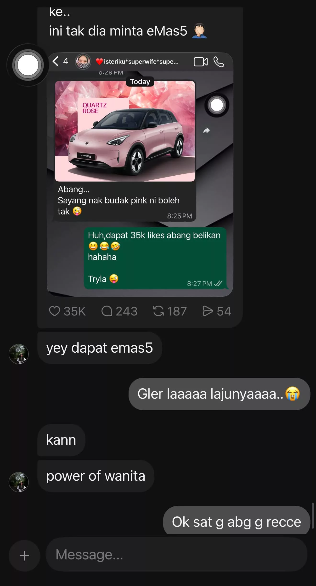 Isteri Menangis Dihadiahkan e.MAS 5