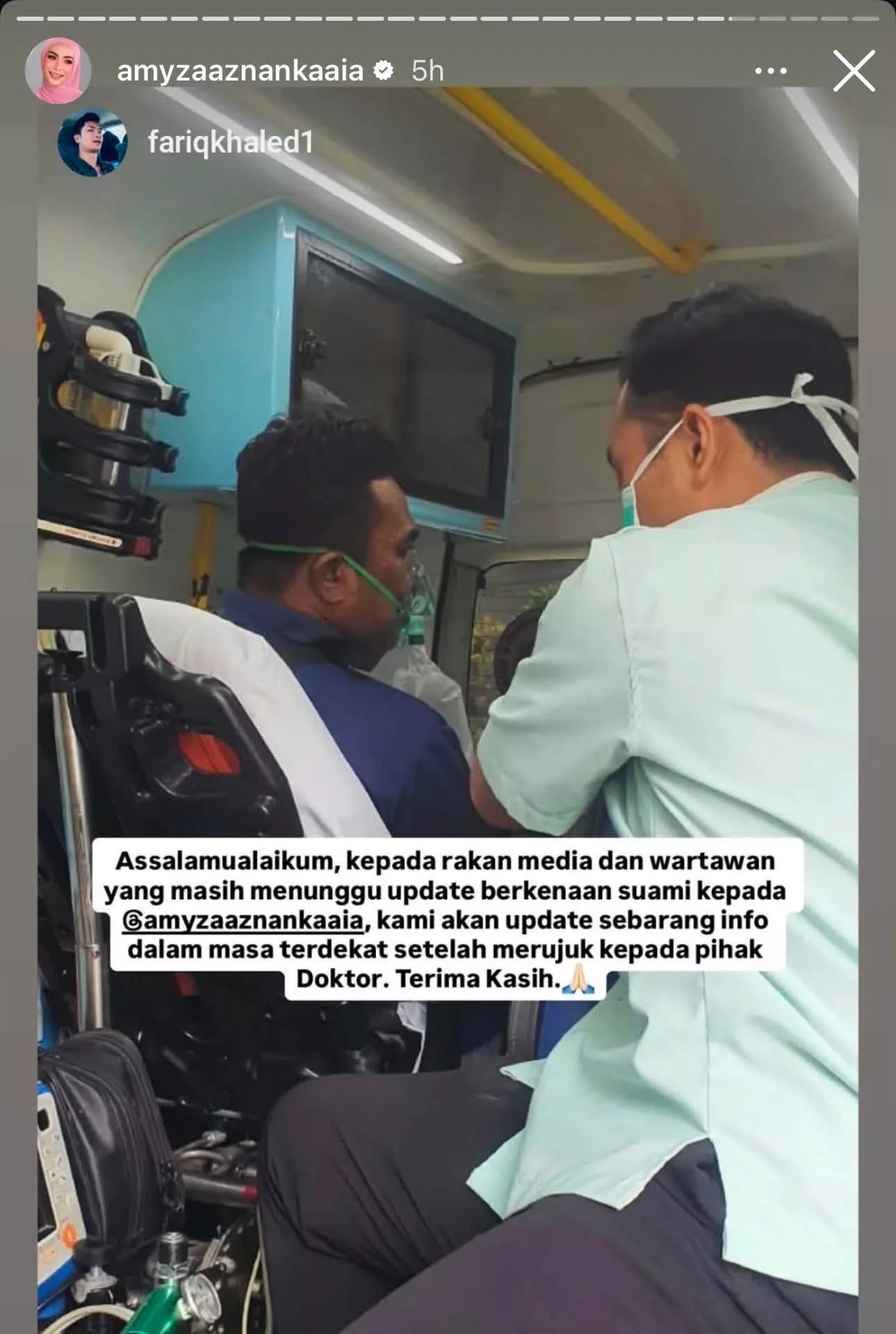 Suami Amyza Aznan Kritikal, Ditidurkan Sebab Sesak Nafas 5 Suami Amyza Aznan Kritikal, Ditidurkan Sebab Sesak Nafas