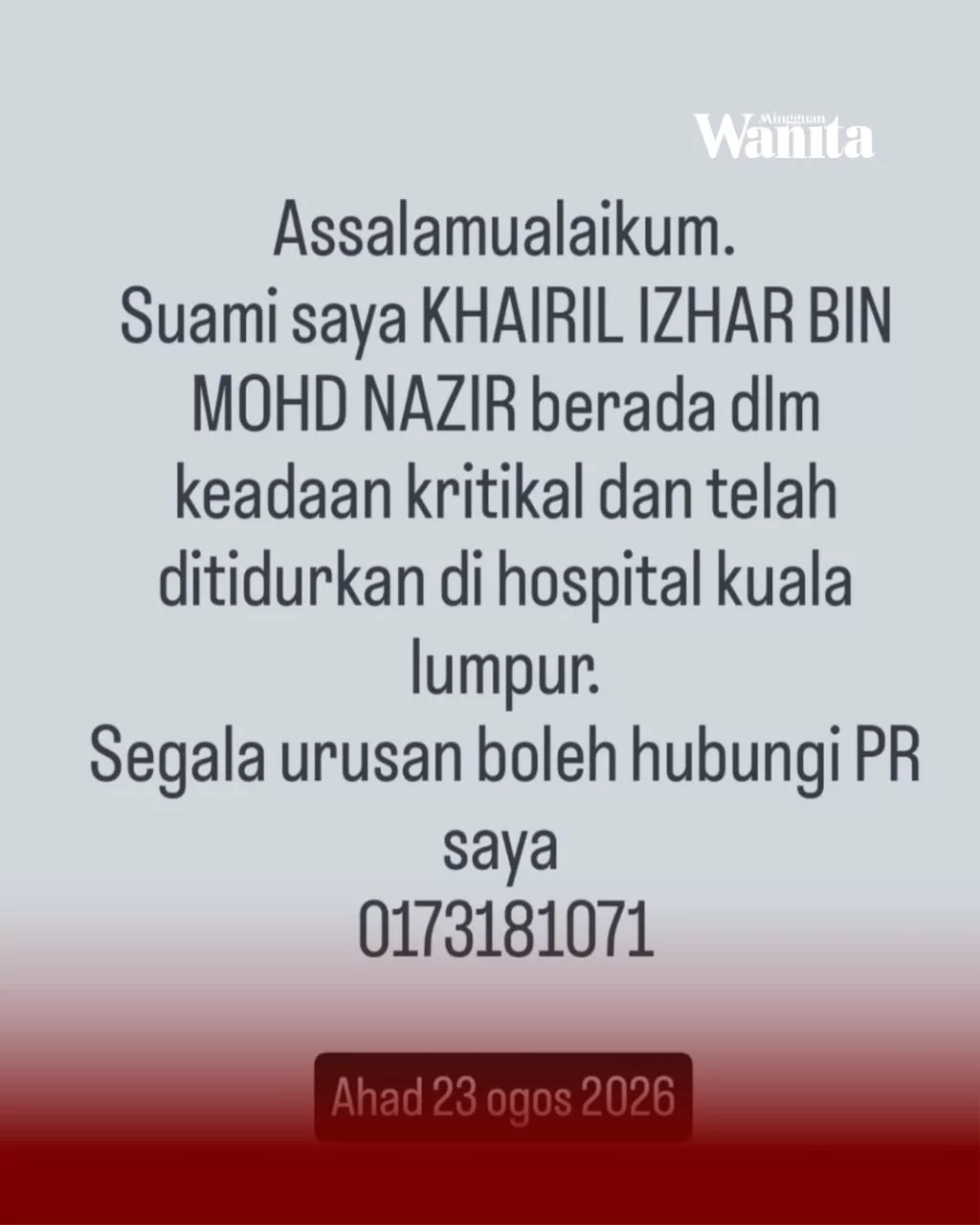 Anak Amyza Aznan Berkongsi Situasi Terkini Kesihatan Bapa, "Ayah Masih Kritikal Tapi Stabil..." 13 Anak Amyza Aznan Berkongsi Situasi Terkini Kesihatan Bapa, "Ayah Masih Kritikal Tapi Stabil..."