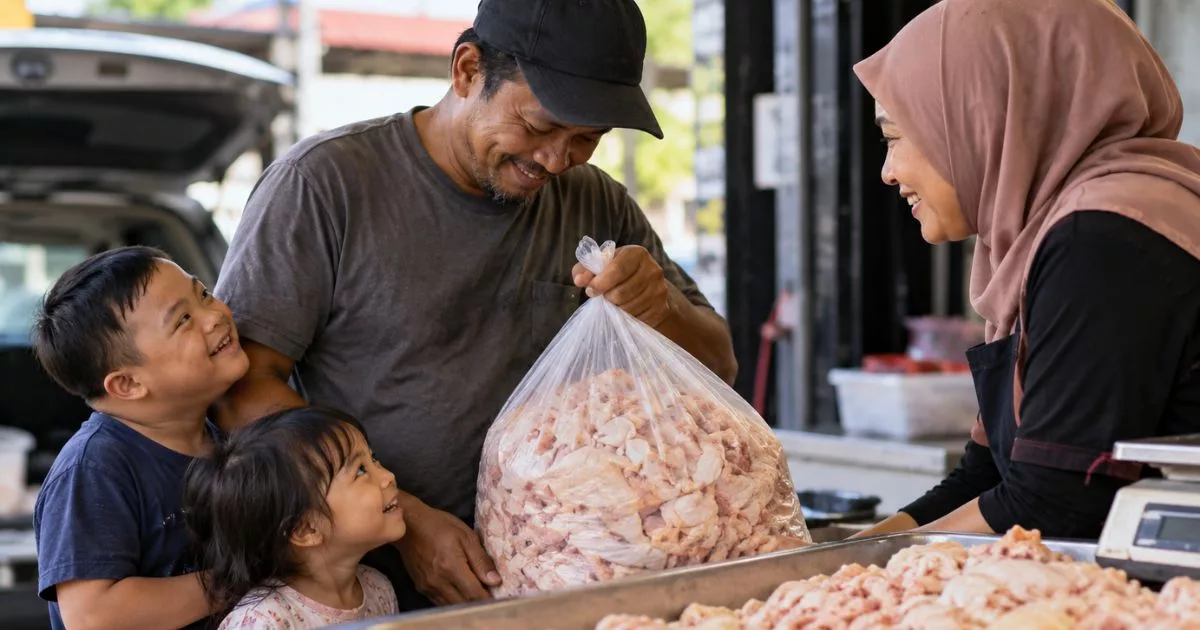 "Kulit Ayam Yang Biasa Dibuang Tapi Jadi Lauk Untuk Orang Lain…” Ayah Beli 10kg Demi Isi Perut Anak-Anak 3 kulit ayam jadi lauk